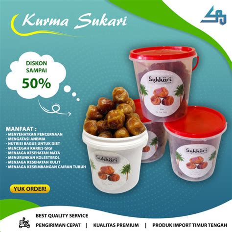 Jual KURMA SUKARI PREMIUM Timur Tengah Bahree Al Qaseem Ember 850gr