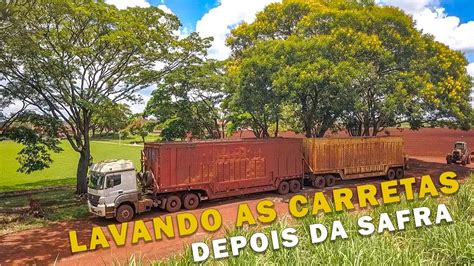 COMEÇAMOS A LAVAR AS CARRETAS DE CANA YouTube