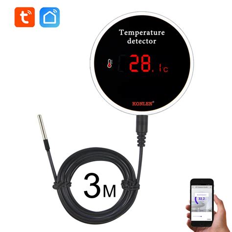 KONLEN Capteur De Temp Rature Tuya Wifi Sonde Filaire 3m Thermom Tre