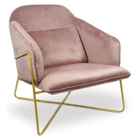 Fauteuil velours rose et pieds métal doré Luciole LesTendances fr