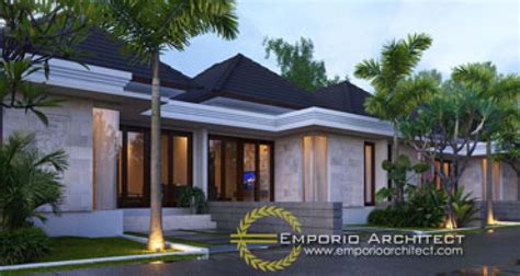 Desain Exterior Rumah Villa Bali Lantai Bapak Putra Depok Ii Di