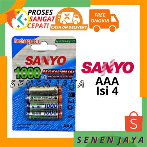 Jual Baterai AAA A3 SANYO Isi 4 Pcs 1000mAh Batre Sanyo AAA