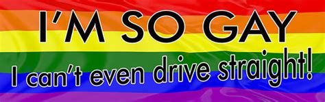 Funny Bumper Sticker I M So Gay I Can T Even Drive Straight Show Your Pride Adhesive Or Magnet