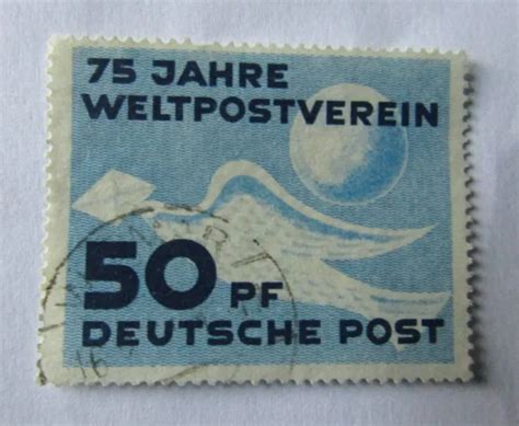 GDR 1ST STAMP Of GDR 75th Anniversary Of UPU 50pf 1949 Used Very