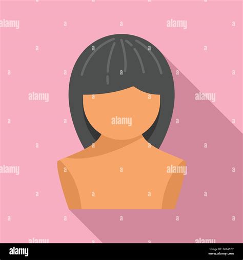 Beauty Wig Icon Flat Vector Head Style Girl Model Stock Vector Image