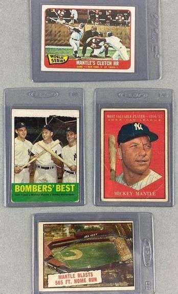 Group Of 4 Mickey Mantle Cards Matthew Bullock Auctioneers