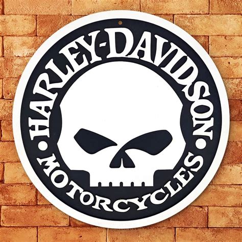 Placa Harley davidson Caveira 3d Relevo Vintage Decoração Elo7