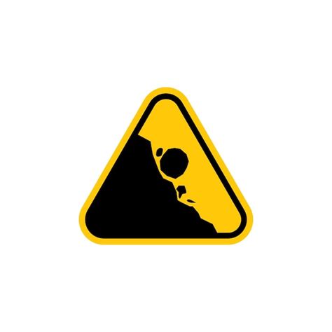 Premium Vector Falling Rocks Or Debris Warning Road Sign