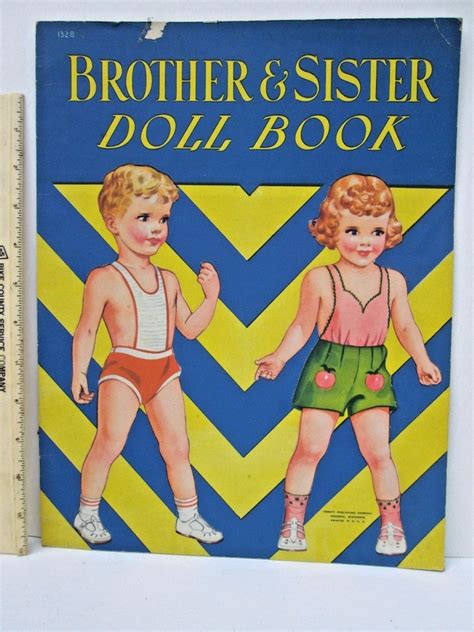 True Vintage Uncut Paper Dolls Brother Sister Doll Book Abbott