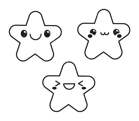 Ilustración De Vector De Estrellas Kawaii Vector Premium