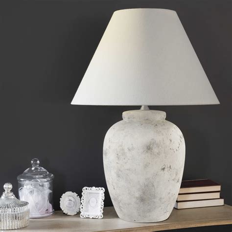 Lampe En C Ramique Et Abat Jour En Coton Taupe H Cm Carnoux