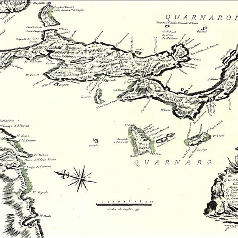 Fortis Map Of The Cres Island Showing Vransko Jezero Lake