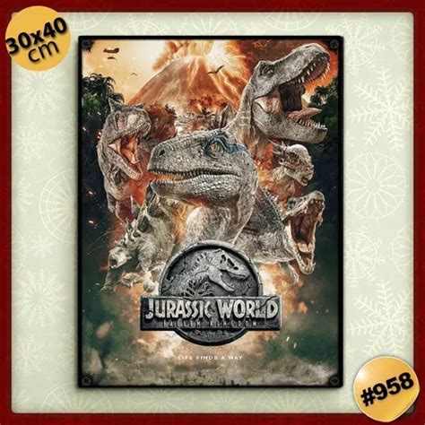 958 Cuadro Vintage Jurassic World Dinosaurios No Chapa