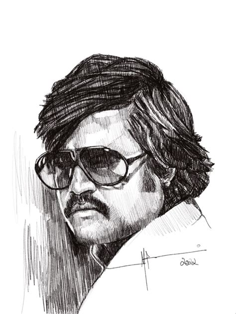 Rajinikanth Pen Art Drawing