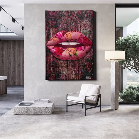 Toile Photo L Vres Rose Lips Affiche Xxl Image Art De Haute Qualit