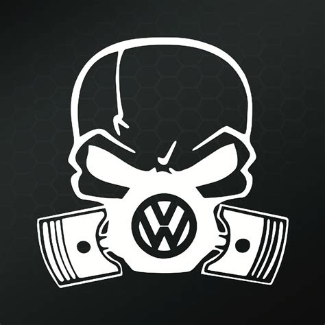 VW Skull Piston Gas Mask Vinyl Decal Sticker Cars Trucks Vans Walls