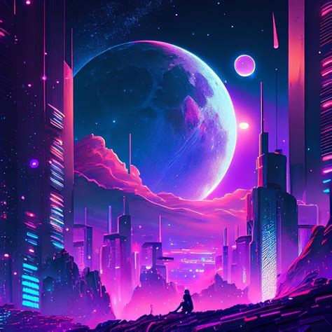 Cyberpunk Ai Art Ai-generated Futuristic Digital Print of Cyber City