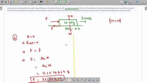 Solved A Stockroom Worker Pushes A Box With Mass Kg On A