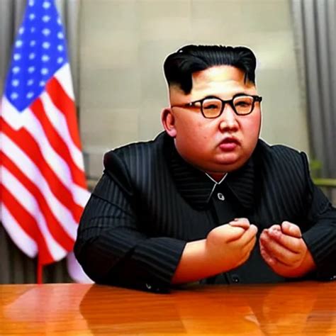 Photograph Of Kim Jong Un Reviewing And Smoking Weed Stable