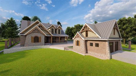 3 Bedroom Brick House Plan With Detached Garage