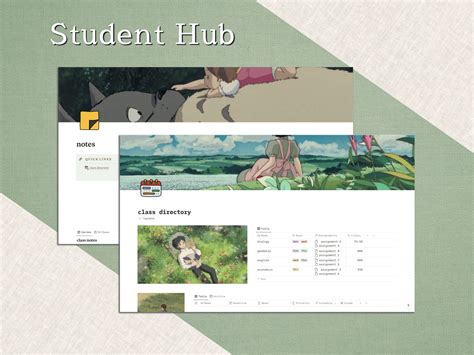 Studio Ghibli Themed Dashboard Notion Template Etsy