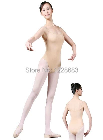 Adult Women Camisole Bodysuit Skin Nude Colored Leotard Ballet Dance Underwear