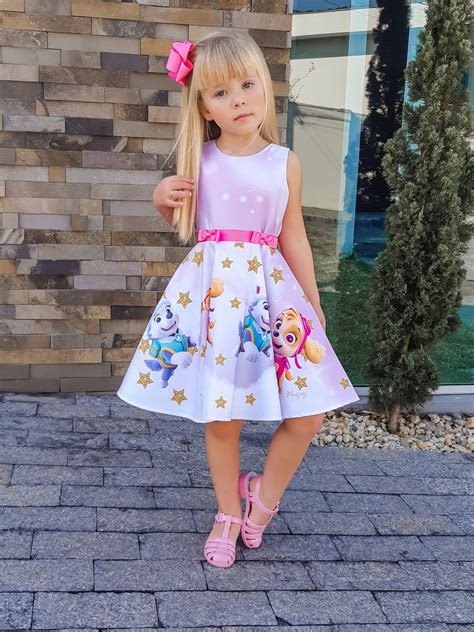Vestido infantil feminino patrulha canina skye e everest – Artofit