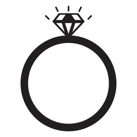 Design PNG E SVG De Ícone De Anel De Diamante Para Camisetas