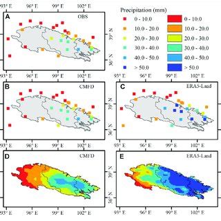 A C Spatial Distribution Of Mean Monthly Precipitation In The