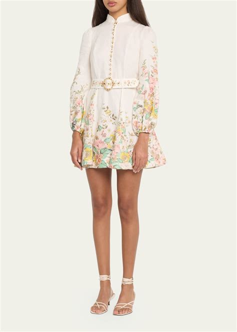 Zimmermann Matchmaker Floral Buttoned Mini Dress Bergdorf Goodman