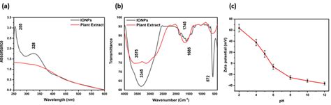 A Uv Vis Spectrum Of Synthesized Ionps And Plant Extract B Ftir