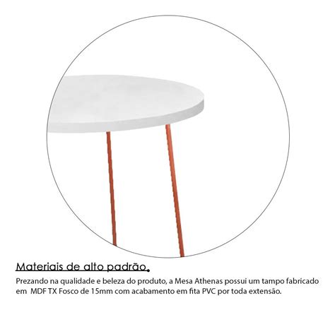 Mesa De Canto Lateral Redonda Alta Trip Athenas Mdf Cobre Frete Gr Tis