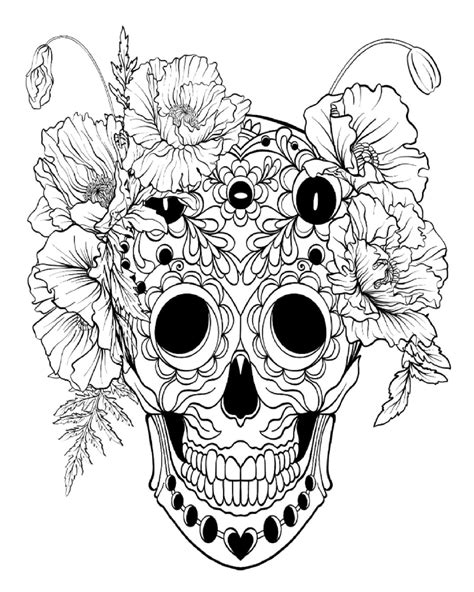 50 Skull Printable Coloring Pages Skeleton Coloring Digital Download Coloring Book Pages Adult