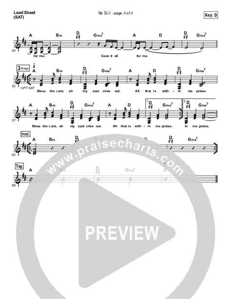 Be Still Sheet Music Pdf Bethel Music Praisecharts