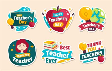 Teacher's Day Quotes Sticker Set 5411580 Vector Art At, 43% OFF