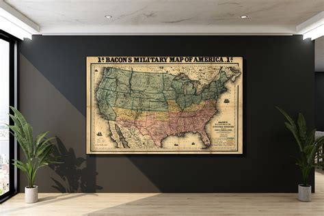 Bacons Military Map Of The United States 1862 Canvas Wrap