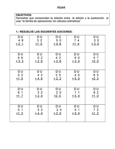 Calculo Mental De Adiciones Y Sustracciones Actualizado Octubre Hot