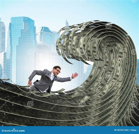 Businessman Swimming In The Sea Of Dollar Money Stock Image Image Of