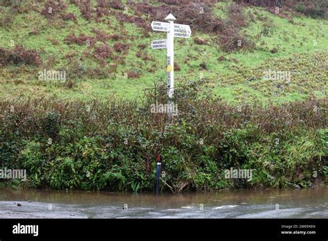 Farlacombe Devon Uk Jan High Winds And Heavy Rain Cause