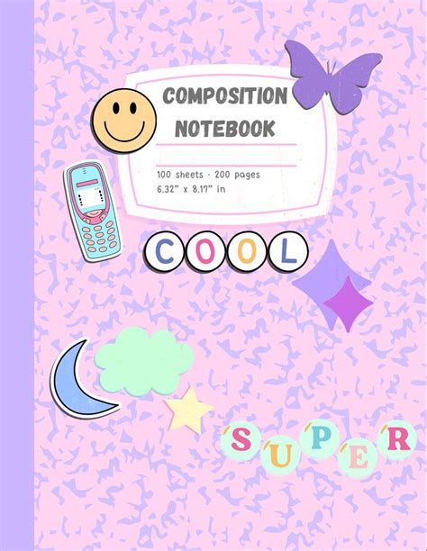 composition notebook 🛼cover template for goodnotes🌈 | การ์ดกระดาษ, การ ...