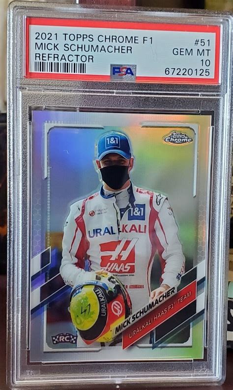 Topps Chrome F Formula Mick Schumacher Refractor Rc Psa Gem