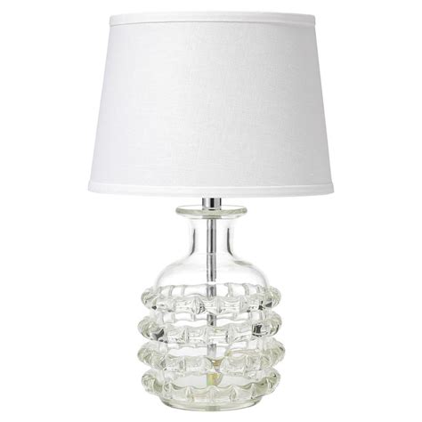 Sally Coastal Beach White Linen Shade Clear Glass Table Lamp