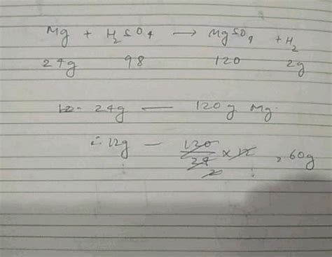 The Equation Shows The Reaction Between Magnesium And Sulphuric Acid