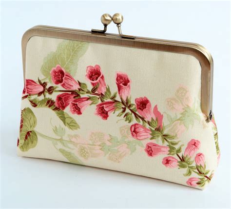 Cream Floral Silk Lined Floral Clutch, Bag Noir, Bridesmaid Clutch, Weddings Bride Formal Clutch ...