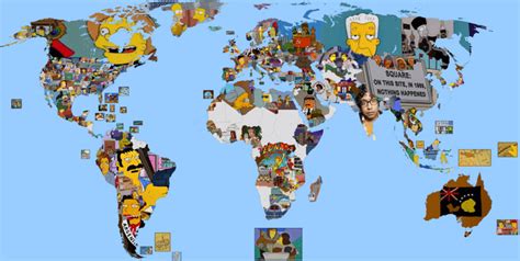 World Map The Simpsons References to Countries, States & Islands : r ...