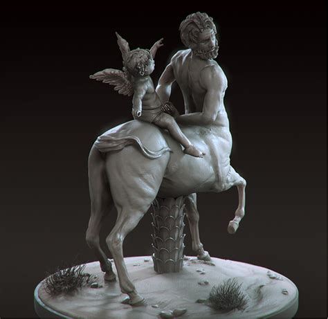 Old Centaur Teased By Eros Cupid Sculpt Zbrushcentral