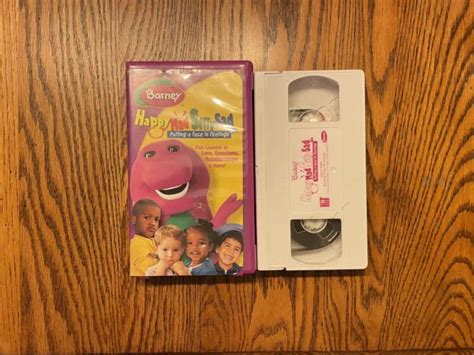 Barney Happy Mad Silly Sad Vhs Purple Clamshell Vintage