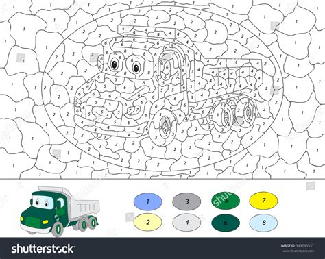 Color By Number Educational Game Kids Stock Illustration 349795937 | Shutterstock