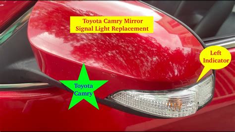 Side Mirror Indicator Signal Light Replacement In Toyota Camry Youtube