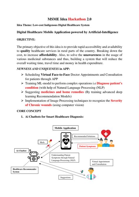 Pdf Msme Idea Hackathon Submission Digital Healthcare Mobile